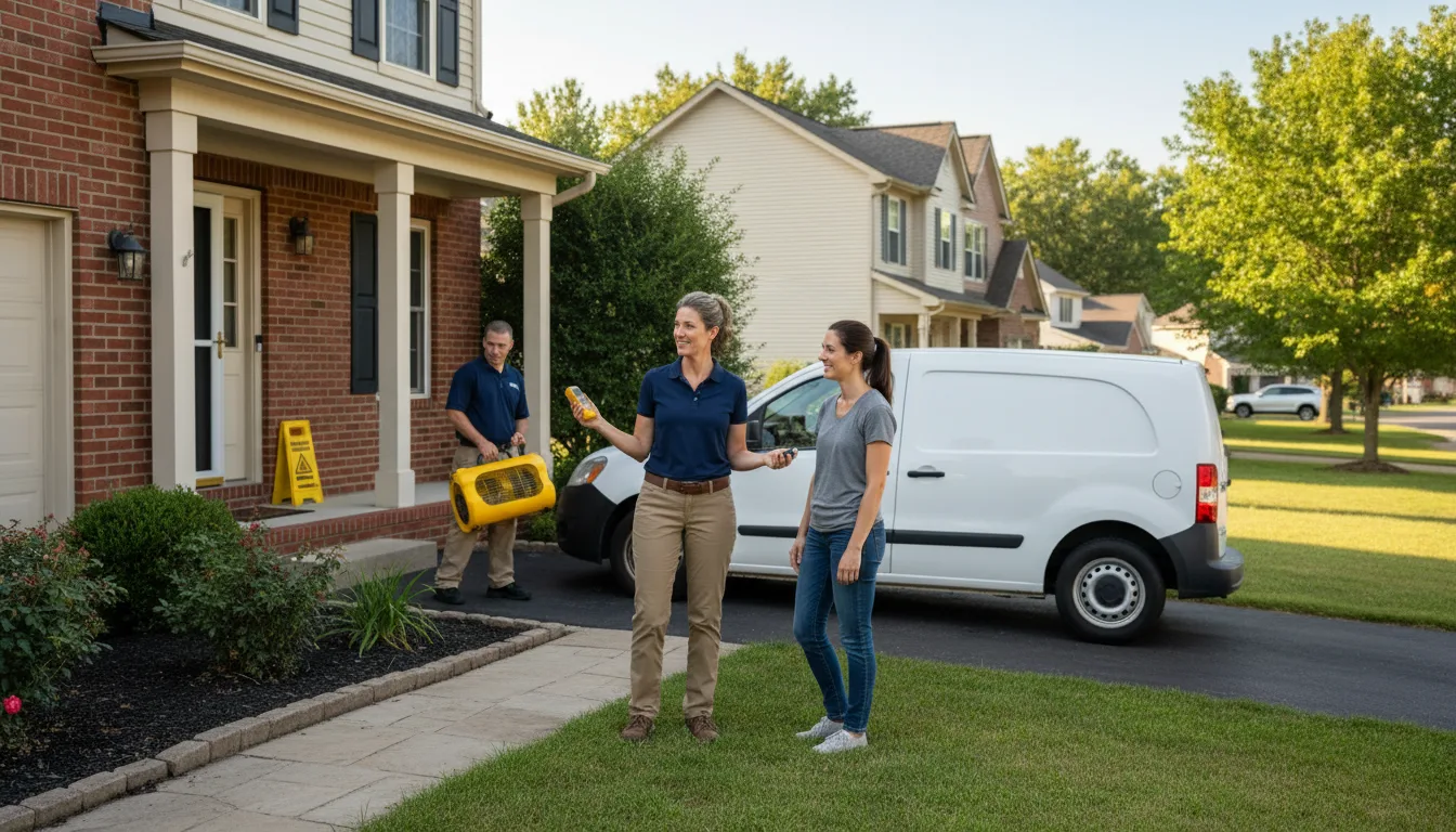 Residential water damage restoration in Chambersburg, IL